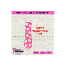 Happy Valentine's Day with Tie, Collar and Hearts -Transparent PNG, SVG  - Silhouette, Cricut, Scan N Cut
