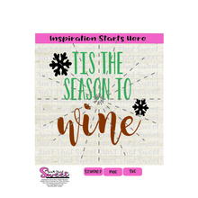 Tis The Season To Wine - Snowflake - Transparent PNG, SVG  - Silhouette, Cricut, Scan N Cut