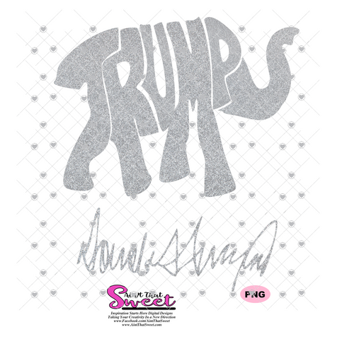 Trump in the Shape of an Elephant - Donald J. Trump Signature - Transparent PNG, SVG - Silhouette, Cricut, Scan N Cut