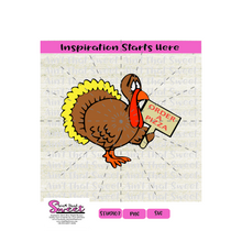 Turkey Holding A Sign That Says Order A Pizza - Transparent PNG, SVG  - Silhouette, Cricut, Scan N Cut