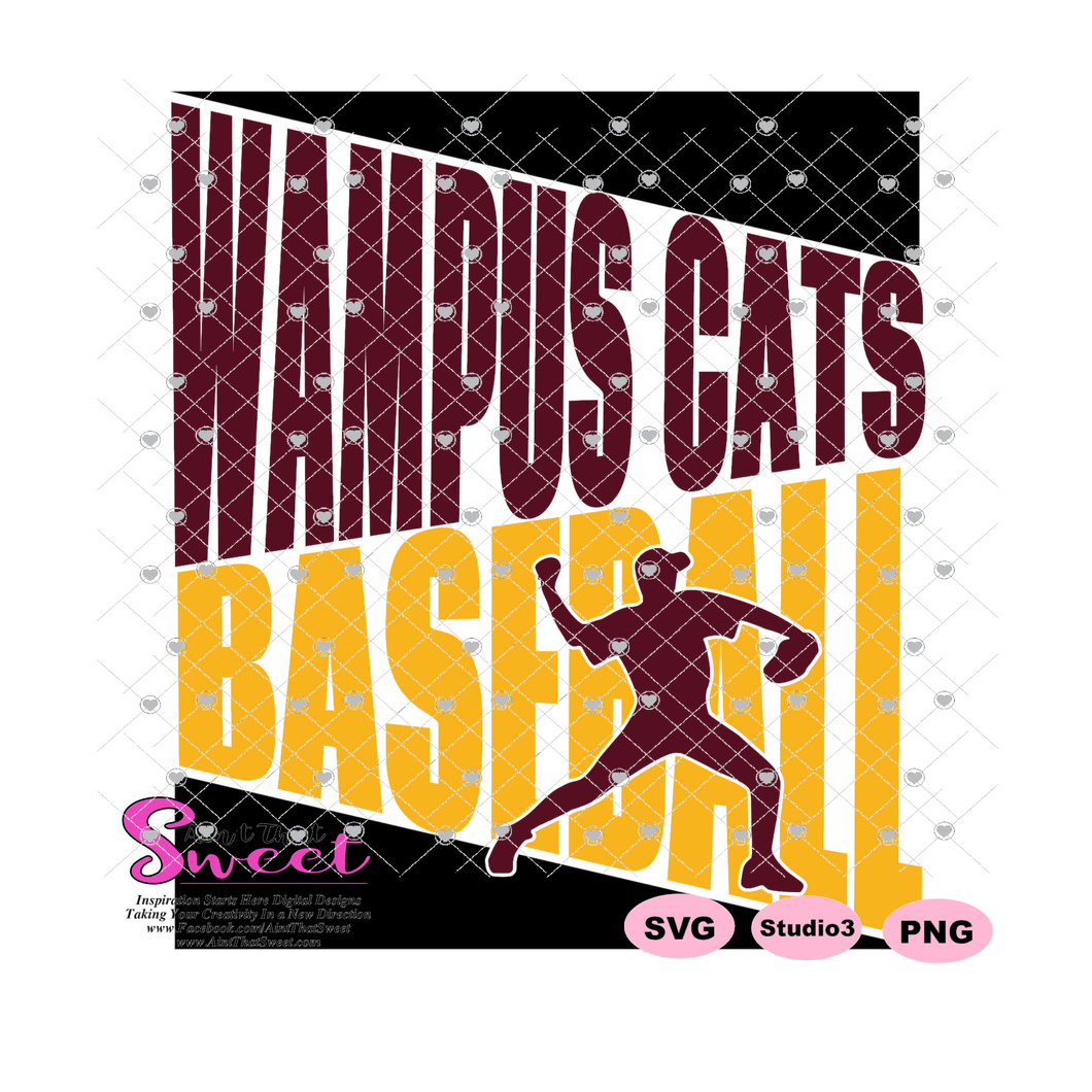 Wampus Cats Baseball - Transparent PNG, SVG - Silhouette, Cricut, Scan N Cut
