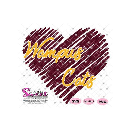 Wampus Cats in Heart - Transparent PNG, SVG - Silhouette, Cricut, Scan N Cut