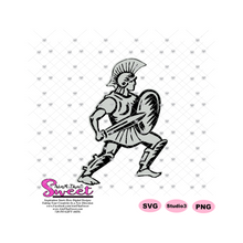 Male Warrior with a Sword and Shield- Silver - Transparent PNG, SVG  - Silhouette, Cricut, Scan N Cut