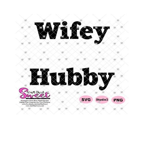 Wifey Hubby - Two shirt design - Transparent PNG, SVG - Silhouette, Cricut, Scan N Cut
