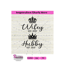 Wifey Hubby with Crowns, Est 2021 - Two shirt design - Transparent PNG, SVG - Silhouette, Cricut, Scan N Cut