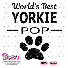 World's Best Yorkie Pop With Paw Print - Transparent PNG, SVG - Silhouette, Cricut, Scan N Cut