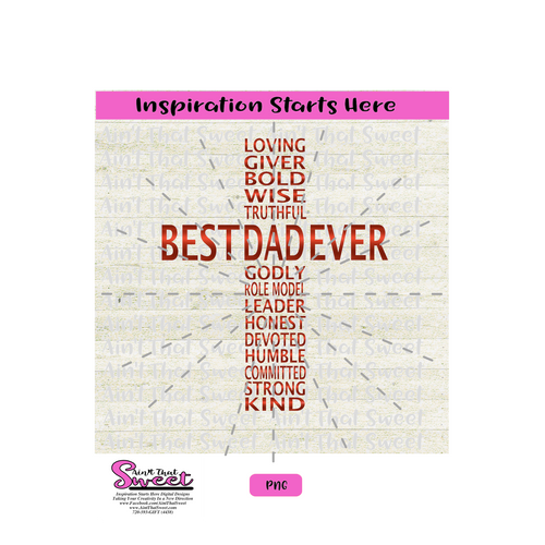 Best Dad Ever in Cross Shape - Transparent PNG, SVG  - Silhouette, Cricut, Scan N Cut