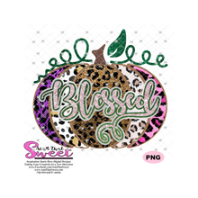 Blessed Pumpkin Leopard Print - Transparent PNG, SVG  - Silhouette, Cricut, Scan N Cut