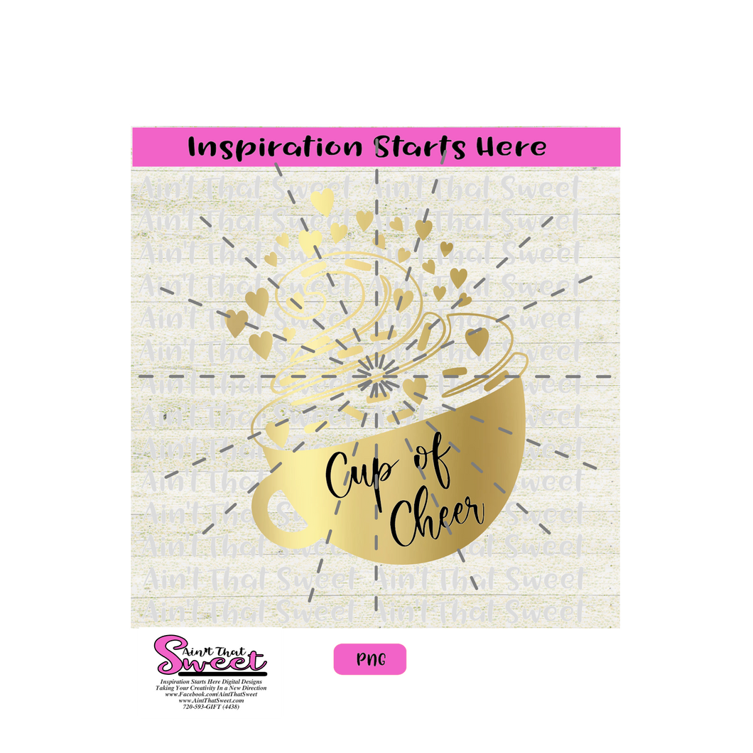 Cup Of Cheer Floating Hearts and Sprinkles - Transparent PNG, SVG  - Silhouette, Cricut, Scan N Cut