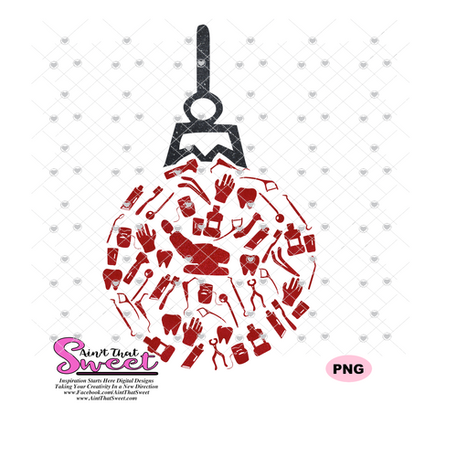 Dental Christmas Ornament-Dentist Tools,Tooth Brush,Tooth Paste,Mouthwash,Glove,Dental Floss-Transparent PNG, SVG -Silhouette,Cricut,Scan N Cut