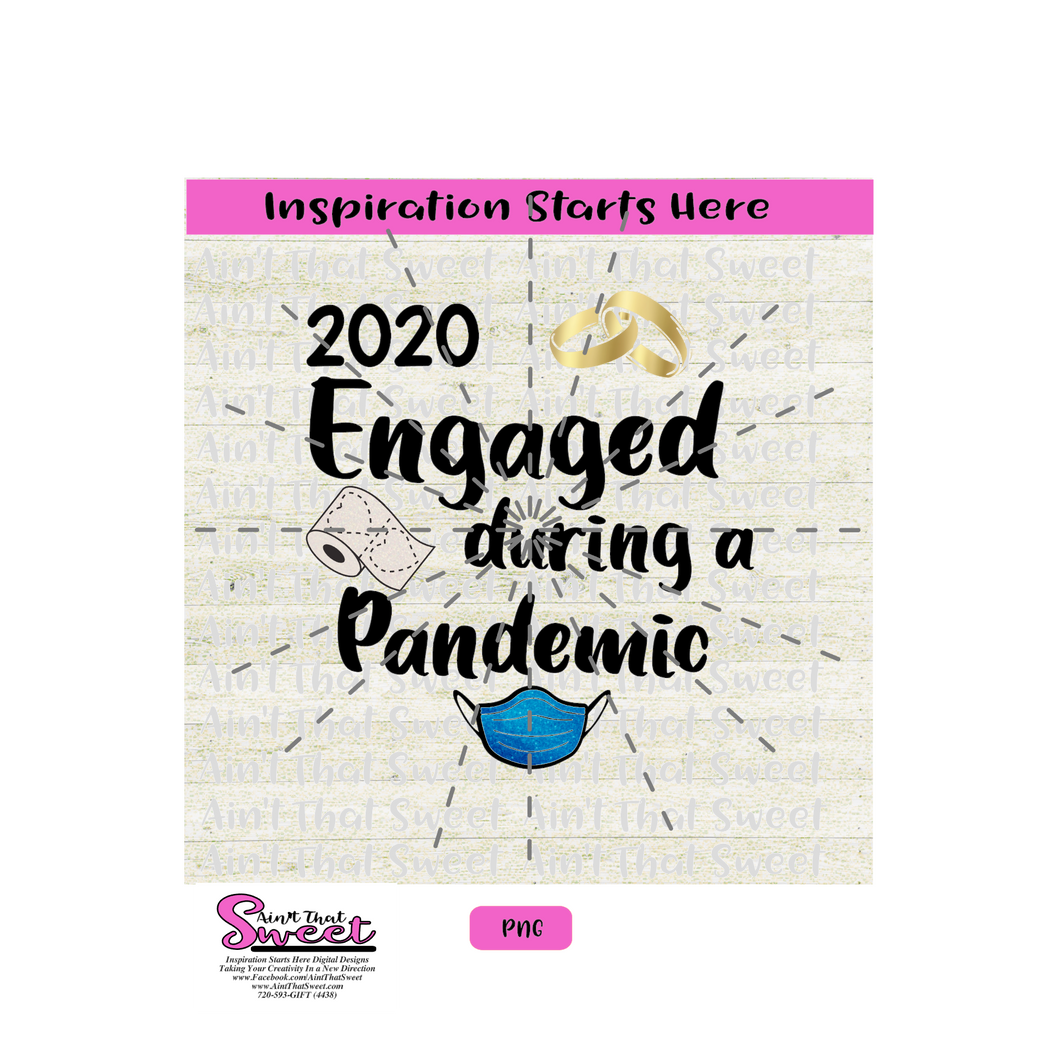 Engaged During A Pandemic Rings Mask Toilet Paper 2020 - Transparent PNG, SVG  - Silhouette, Cricut, Scan N Cut