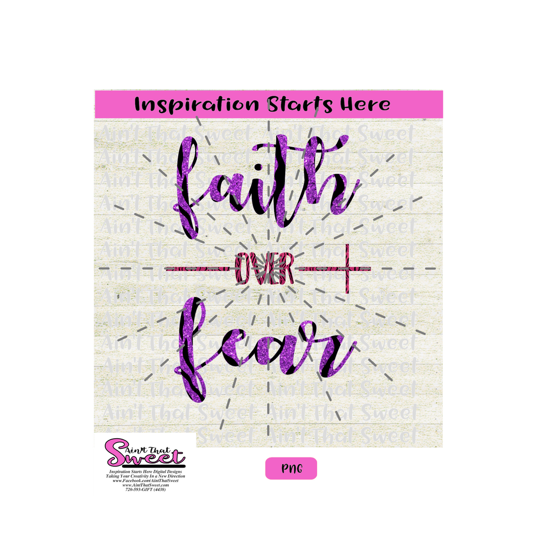 Faith Over Fear - Sideways Cross - Transparent PNG, SVG  - Silhouette, Cricut, Scan N Cut