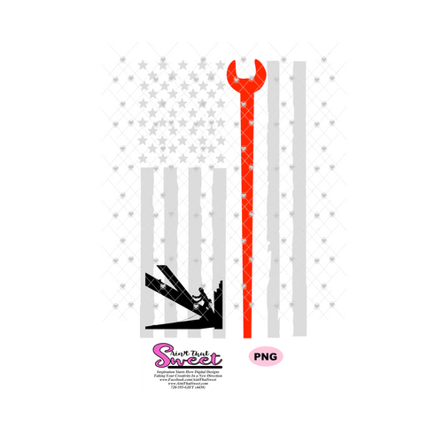 Ironworker Flag with Steel Beam Worker - Transparent PNG, SVG  - Silhouette, Cricut, Scan N Cut