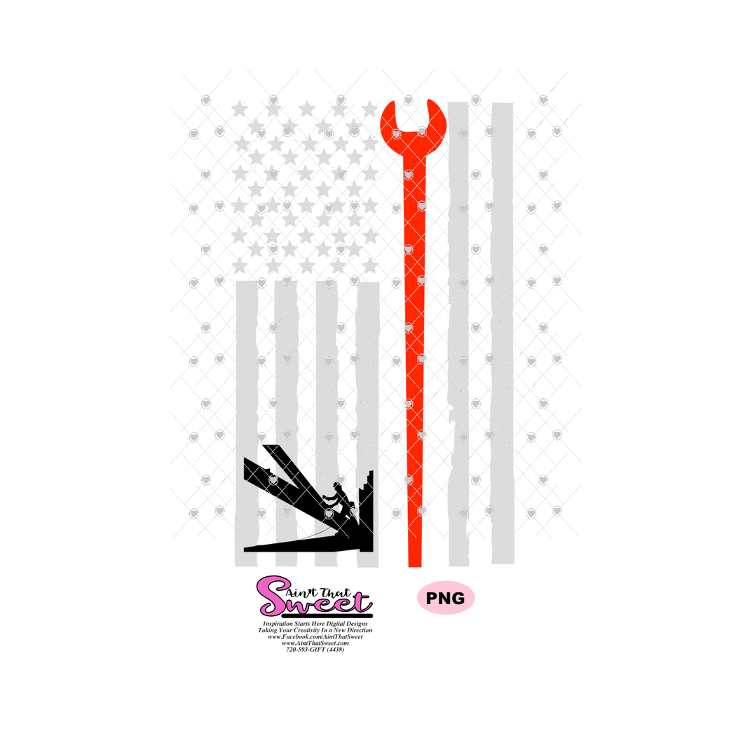 Ironworker Flag with Steel Beam Worker - Transparent PNG, SVG  - Silhouette, Cricut, Scan N Cut