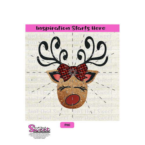 Lady Reindeer Bow -  Transparent PNG, SVG  - Silhouette, Cricut, Scan N Cut