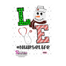 Love Nurse Life Snowman Stethoscope, #NurseLife - Transparent SVG-PNG  - Silhouette, Cricut, Scan N Cut