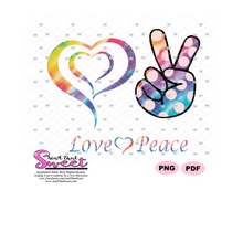 Love Peace Heart Hand - Transparent SVG-PDF-PNG  - Silhouette, Cricut, Scan N Cut