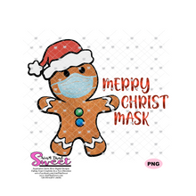 Merry Christ Mask Masked Gingerbread Man - Transparent PNG, SVG  - Silhouette, Cricut, Scan N Cut