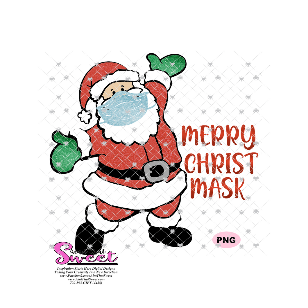 Merry Christ Mask Masked Santa - Transparent PNG, SVG  - Silhouette, Cricut, Scan N Cut