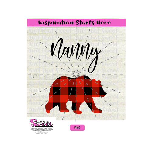 Nanny Bear with Plaid  - Silhouette, Cricut, Scan N Cut