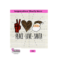 Peace Love Santa -Transparent PNG, SVG  - Silhouette, Cricut, Scan N Cut