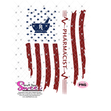 Pharmacist Flag - Mortar & Pestle RX - Transparent PNG, SVG - Silhouette, Cricut, Scan N Cut
