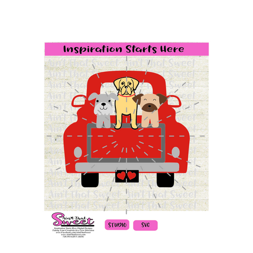 PickUp Truck Back with Dogs - SVG and Studio Only - Silhouette, Cricut, Scan N Cut