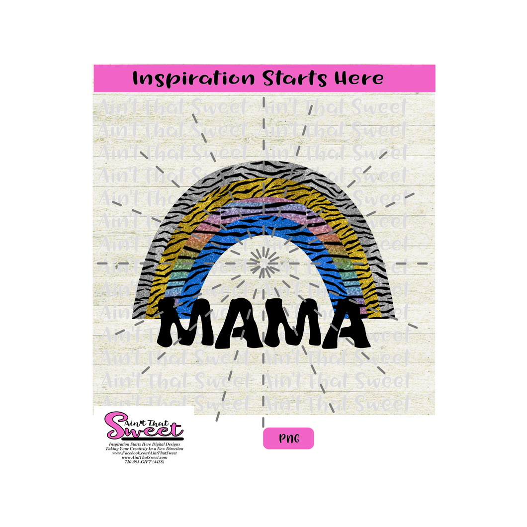 Rainbow Arched With Mama - Transparent PNG, SVG  - Silhouette, Cricut, Scan N Cut