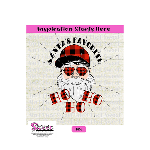 Santa's Favorite Ho Ho Ho - Sunglasses, Sweatband, Hat - Transparent PNG, SVG  - Silhouette, Cricut, Scan N Cut
