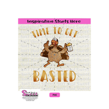 Time To Get Basted - Turkey Holding Beer Mug - Transparent PNG, SVG  - Silhouette, Cricut, Scan N Cut
