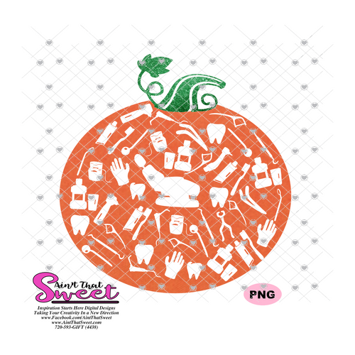 Dental Pumpkin - Dentist Tools, Tooth Brush, Tooth Paste, Mouthwash, Glove, Dental Floss-Transparent PNG, SVG -Silhouette,Cricut,Scan N Cut