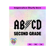 ABCD Second Grade | Lightning Bold | Racing Flag Pattern - Transparent PNG, SVG, DXF - Silhouette, Cricut, ScanNCut