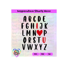 Alphabet | I Heart U (I Love You) - Transparent PNG SVG DXF - Silhouette, Cricut, Scan N Cut