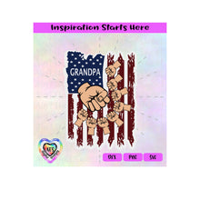 Distressed Flag | Grandpa with 8 Fist Bumps - Transparent PNG SVG DXF - Silhouette, Cricut, ScanNCut