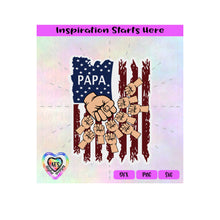 Distressed Flag | Papa with 10 Fist Bumps - Transparent PNG SVG DXF - Silhouette, Cricut, ScanNCut