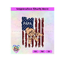 Distressed Flag | Papa with 3 Fist Bumps - Transparent PNG SVG DXF - Silhouette, Cricut, ScanNCut