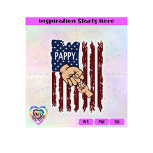 Distressed Flag | Pappy with1 Fist Bump - Transparent PNG SVG DXF - Silhouette, Cricut, ScanNCut