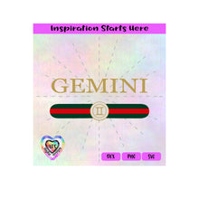 Gemini | Horoscope | Red Green Stripes | Astrology Symbol The Twins |  May 21-June 20 - Transparent PNG SVG DXF - Silhouette, Cricut, ScanNCut