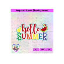 Hello Summer | Lemon Slice | Watermelon Slice | Colorful - Transparent PNG SVG  DXF - Silhouette, Cricut, ScanNCut