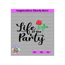 Life Of The Party | Long Stem Rose - Transparent PNG SVG  DXF - Silhouette, Cricut, ScanNCut