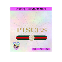 Pisces | Horoscope | Red and Green Stripes | February 19-March 20 -  Transparent PNG SVG DXF - Silhouette, Cricut, ScanNCut