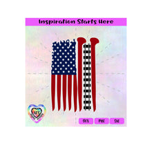 Railroad Ties | Track | Stakes | US Flag | Colors | With Background - Transparent PNG, SVG, DXF - Silhouette, Cricut, Scan N Cut
