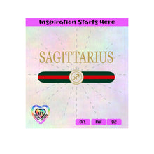 Sagittarius | Red Green Stripes | Horoscope | Astrology Symbol | November 22-December 21 - Transparent PNG SVG DXF - Silhouette, Cricut, ScanNCut
