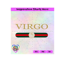 Virgo (Horoscope Symbol) with Red and Green Stripes - Transparent PNG SVG DXF - Silhouette, Cricut, Scan N Cut