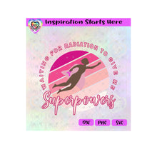 Waiting For Radiation To Give Me Superpowers | Girl with Cape Holding Ribbon - Transparent PNG SVG DXF - Silhouette, Cricut, ScanNCut