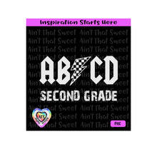 ABCD Second Grade | Lightning Bold | Racing Flag Pattern - Transparent PNG, SVG, DXF - Silhouette, Cricut, ScanNCut