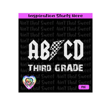 ABCD Third Grade | Lightning Bold | Racing Flag Pattern - Transparent PNG, SVG, DXF - Silhouette, Cricut, ScanNCut