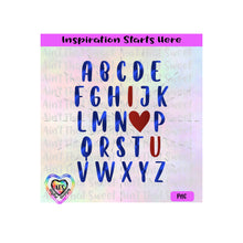 Alphabet | I Heart U (I Love You) - Transparent PNG SVG DXF - Silhouette, Cricut, Scan N Cut