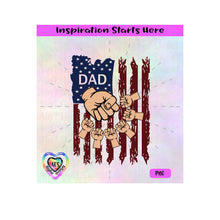 Distressed Flag | Dad with 6 Fist Bumps - Transparent PNG SVG DXF - Silhouette, Cricut, ScanNCut