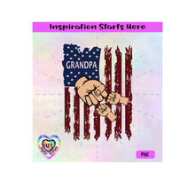 Distressed Flag | Grandpa with 2 Fist Bumps - Transparent PNG SVG DXF - Silhouette, Cricut, ScanNCut